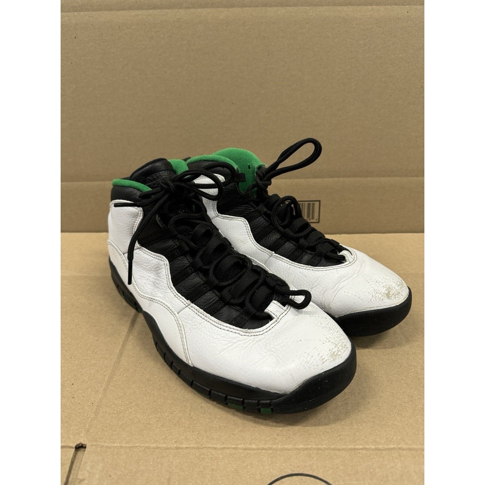 Size 11.5 - Jordan 10 Retro 'Seattle' Green Mid Top Sneaker Shoes 310805-103